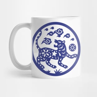 Chinese Art Tiger Blue P Mug